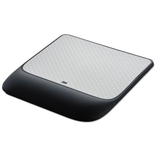 Picture of Mouse Pad with Precise Mousing Surface and Gel Wrist Rest, 8.5 x 9, Gray/Black