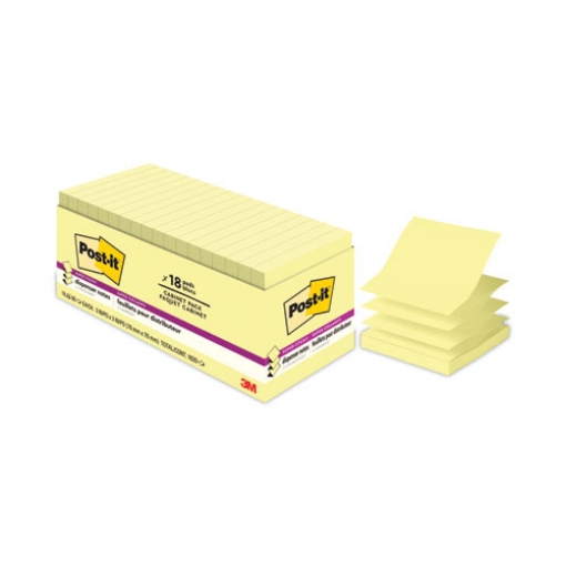 Picture of Pop-up 3 x 3 Note Refill, Cabinet Pack, 3" x 3", Canary Yellow, 90 Sheets/Pad, 18 Pads/Pack