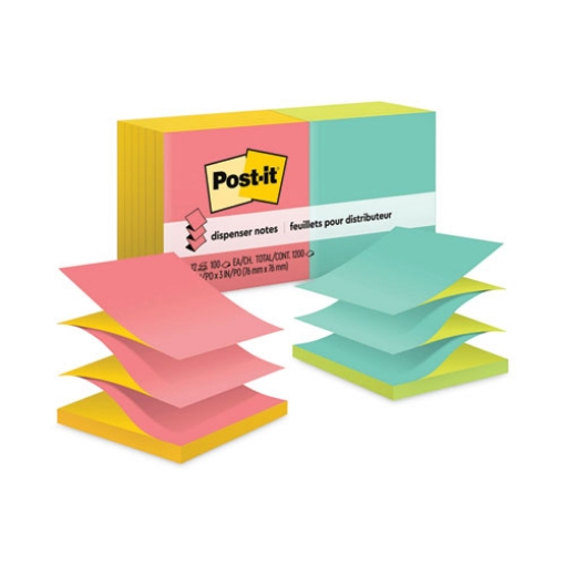 Picture of Original Pop-up Refill, Poptimistic Collection Alternating-Color Value Pack, 3" x 3", 100 Sheets/Pad, 12 Pads/Pack