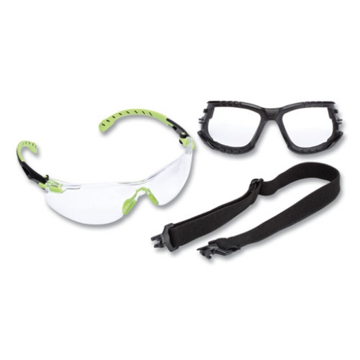 Picture of Solus 1000-Series Safety Glasses, Green Plastic Frame, Clear Polycarbonate Lens
