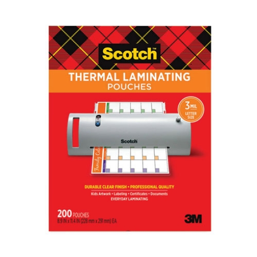 Picture of Laminating Pouches, 3 Mil, 9" X 11.5", Gloss Clear, 200/pack