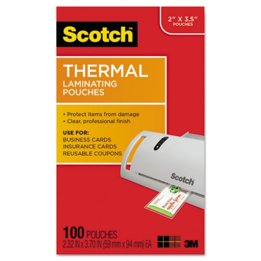 Picture of Laminating Pouches, 5 Mil, 3.75" X 2.38", Gloss Clear, 100/pack