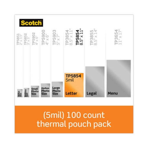 Picture of Laminating Pouches, 5 Mil, 9" X 11.5", Gloss Clear, 100/pack