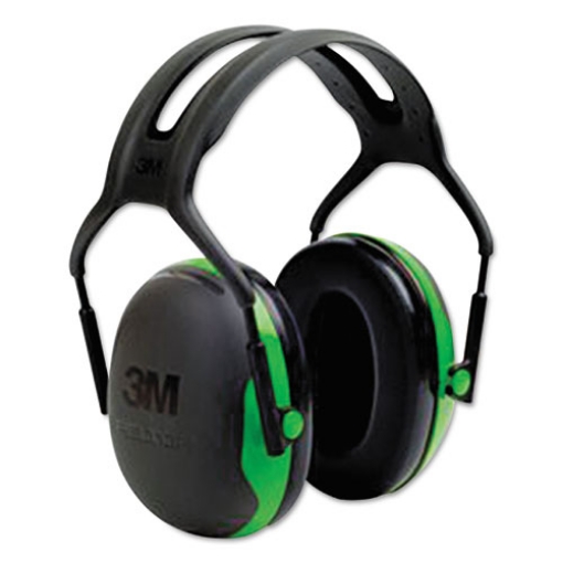 Picture of PELTOR X Series Earmuffs, Model X1A, 22 dB NRR, Black/Green