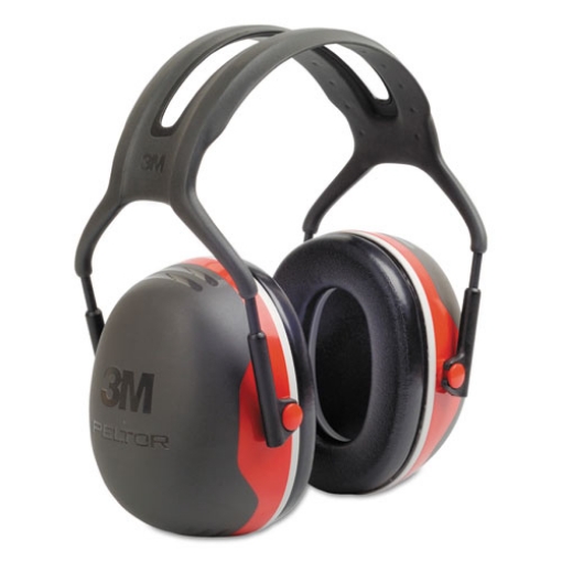 Picture of PELTOR X3A OVER-THE-HEAD EARMUFFS, 28 DB NRR, BLACK/RED, 10/CARTON