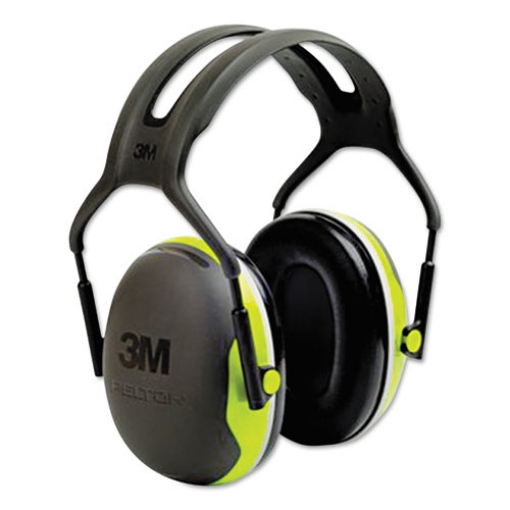 Picture of PELTOR X Series Earmuffs, Model X4A, 27 dB NRR, Black/Chartreuse