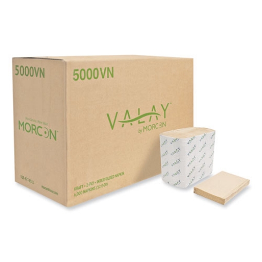 Picture of Valay Interfolded Napkins, 2-Ply, 6.5 X 8.25, Kraft, 6,000/carton