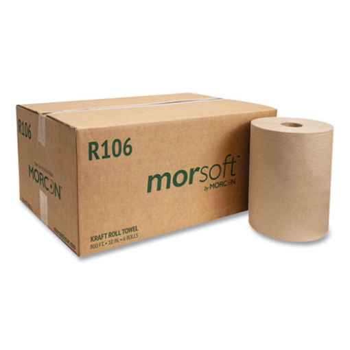 Picture of 10 Inch Roll Towels, 1-Ply, 10" X 800 Ft, Kraft, 6 Rolls/carton