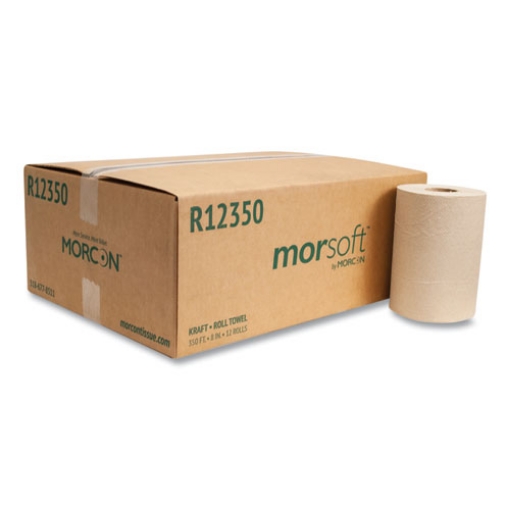 Picture of Morsoft Universal Roll Towels, 1-Ply, 8" x 350 ft, Brown, 12 Rolls/Carton