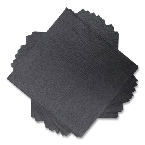 Picture of Morsoft Beverage Napkins, 2-Ply, 9 x 9.5, Black, 1,000/Carton