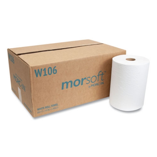 Picture of 10 Inch Roll Towels, 1-Ply, 10" X 800 Ft, White, 6 Rolls/carton