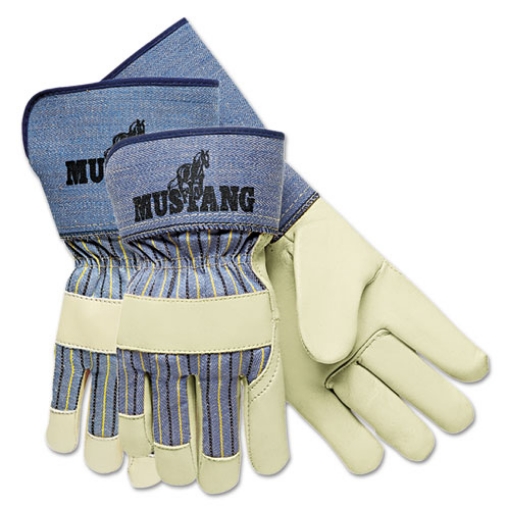 Picture of Mustang Premium Grain-Leather Gloves, 4.5" Gauntlet Cuff, Large, Dozen