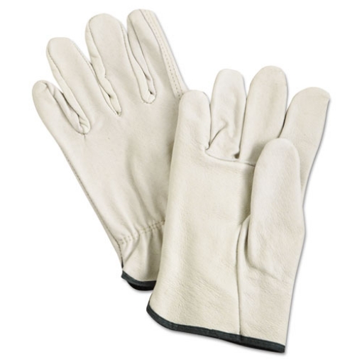 Picture of Unlined Pigskin Driver Gloves, Cream, Medium, 12 Pairs