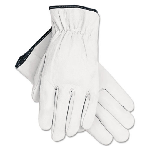 Picture of Grain Goatskin Driver Gloves, White, Large, 12 Pairs