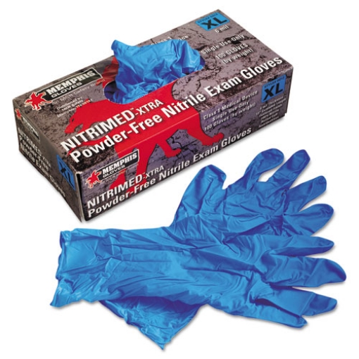 Picture of Nitri-Med Disposable Nitrile Gloves, Blue, X-Large, 100/box