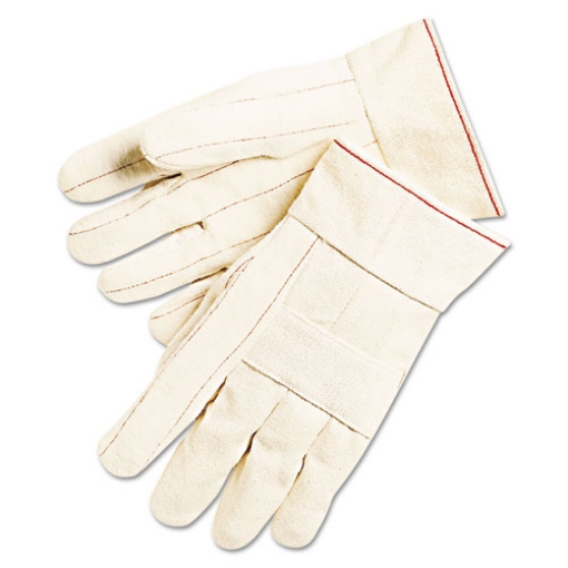 Picture of 1,000 series canvas double palm and hot mill gloves, men's, pvc dots, dozen