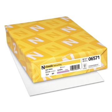 Picture of CLASSIC Laid Stationery, 97 Bright, 24 lb Bond Weight, 8.5 x 11, Solar White, 500/Ream