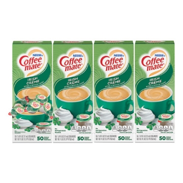 Picture of Liquid Coffee Creamer, Irish Creme, 0.38 Oz Mini Cups, 50/box, 4 Boxes/carton, 200 Total/carton