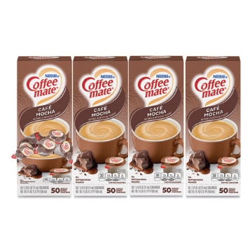Picture of Liquid Coffee Creamer, Cafe Mocha, 0.38 Oz Mini Cups, 50/box, 4 Boxes/carton, 200 Total/carton