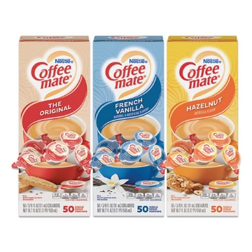 Picture of Liquid Coffee Creamer, French Vanilla/hazelnut/original, 0.38 Oz Mini Cups, 150 Cups/carton