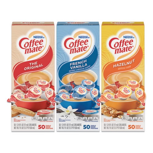 Picture of Liquid Coffee Creamer, French Vanilla/hazelnut/original, 0.38 Oz Mini Cups, 150 Cups/carton