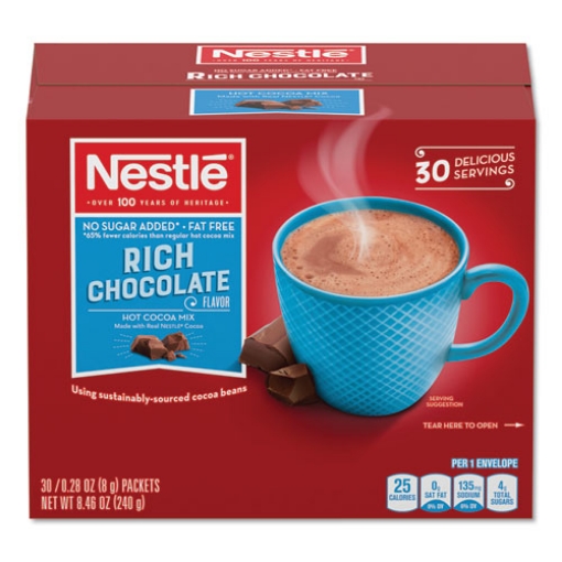 Picture of No-Sugar-Added Hot Cocoa Mix Envelopes, Rich Chocolate, 0.28 Oz Packet, 30/box