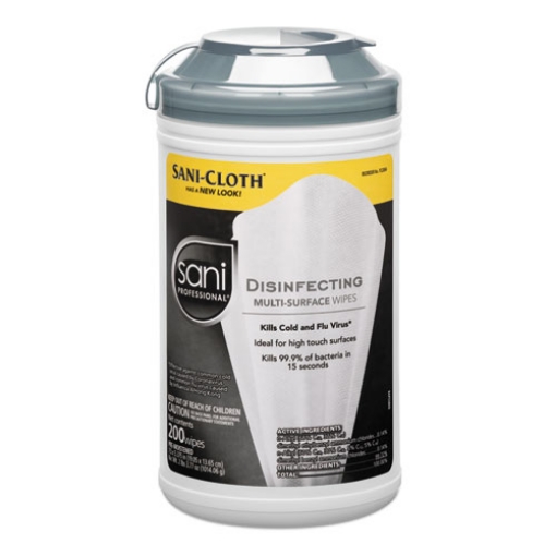 Picture of Disinfecting Multi-Surface Wipes, 7.5 x 5.38, White, 200/Canister, 6 Canisters/Carton