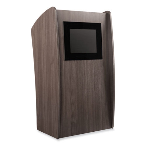 Picture of Vision Lectern with Screen, 24 x 21 x 46, Ribbonwood, Ships in 1-3 Business Days