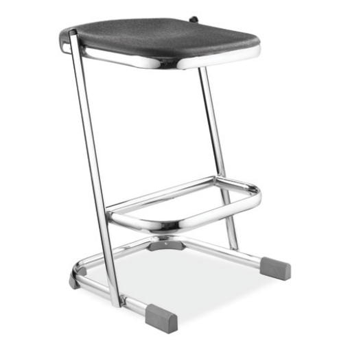 Picture of 6600 Series Elephant Z-Stool, Backless, Supports Up to 500lb, 24" Seat Height, Black Seat, Chrome Frame,Ships in 1-3 Bus Days