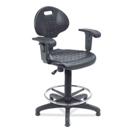 Picture of 6700 Series Polyurethane Adj Height Task Chair w/Arms, Supports 300lb, 22"-32" Seat Ht, Black Seat/Base,Ships in 1-3 Bus Days