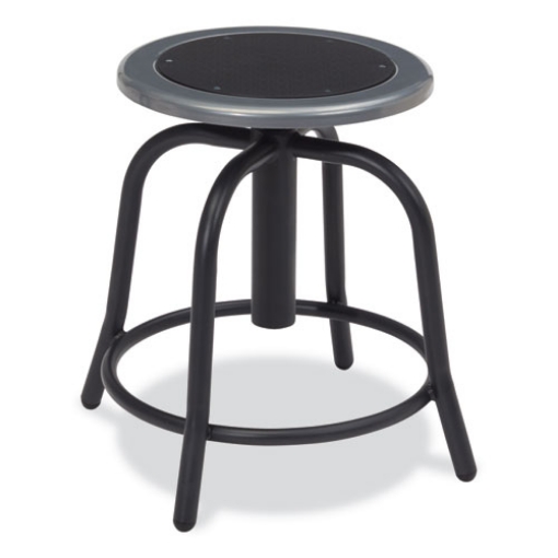 Picture of 6800 Series Height Adjustable Metal Seat Swivel Stool, Supports 300lb, 18"-24" Seat Ht, Black Seat/Base,Ships in 1-3 Bus Days