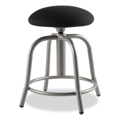 Picture of 6800 Series Height Adj Fabric Seat Swivel Stool, Supports 300 lb, 18"-25" Seat Ht, Black Seat/Gray Base,Ships in 1-3 Bus Days