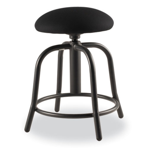 Picture of 6800 Series Height Adj Fabric Seat Swivel Stool, Supports 300 lb, 18"-25" Seat Height, Black Seat/Base, Ships in 1-3 Bus Days