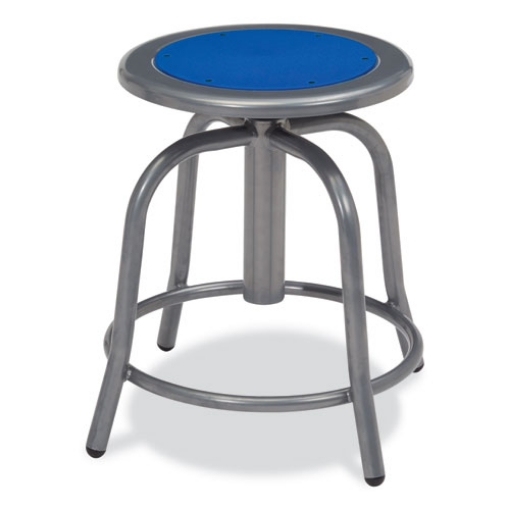 Picture of 6800 Series Height Adj Metal Seat Stool, Supports 300 lb, 18"-24" Seat Ht, Persian Blue Seat/Gray Base, Ships in 1-3 Bus Days