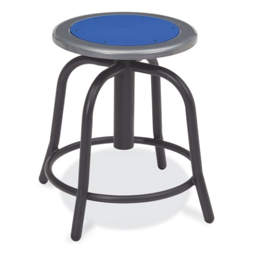 Picture of 6800 Series Height Adj Metal Seat Stool, Supports 300 lb, 18"-24" Seat Ht, Persian Blue Seat/Black Base,Ships in 1-3 Bus Days