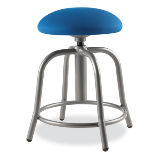 Picture of 6800 Series Height Adj Fabric Padded Seat Stool, Supports 300lb, 18"-25" Ht, Cobalt Blue Seat/Gray Base,Ships in 1-3 Bus Days