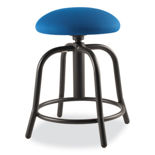 Picture of 6800 Series Height Adj Fabric Padded Seat Stool, Support 300lb, 18"-25" Ht, Cobalt Blue Seat/Black Base,Ships in 1-3 Bus Days