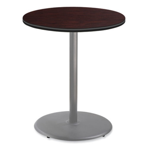 Picture of Cafe Table, 36" Diameter x 42h, Round Top/Base, Mahogany Top, Gray Base, Ships in 7-10 Business Days