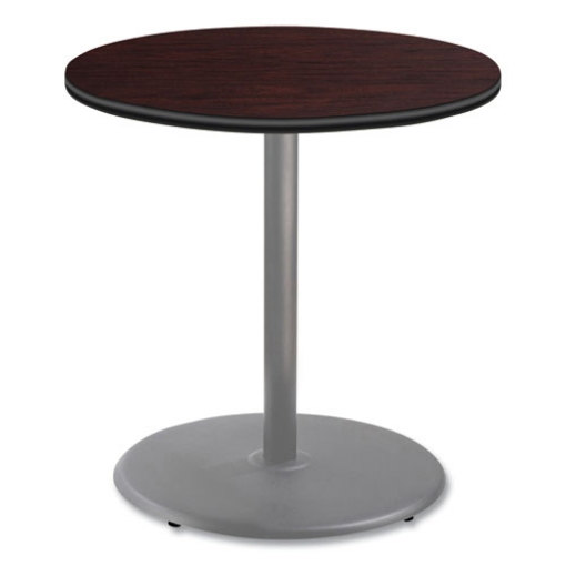 Picture of Cafe Table, 36" Diameter x 36h, Round Top/Base, Mahogany Top, Gray Base, Ships in 7-10 Business Days