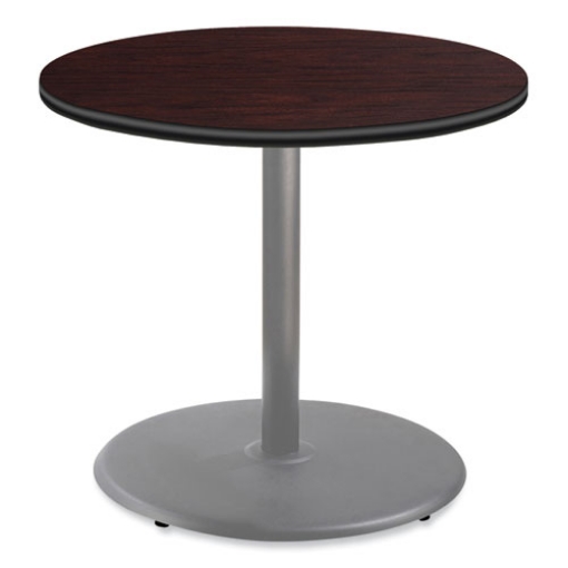 Picture of Cafe Table, 36" Diameter x 30h, Round Top/Base, Mahogany Top, Gray Base, Ships in 7-10 Business Days