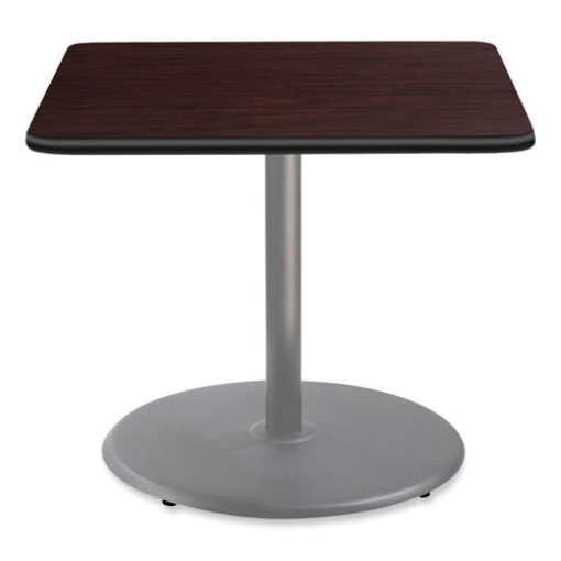 Picture of Cafe Table, 36w x 36d x 30h, Square Top/Round Base, Mahogany Top, Gray Base, Ships in 7-10 Business Days