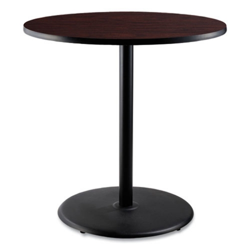 Picture of Cafe Table, 36" Diameter x 42h, Round Top/Base, Mahogany Top, Black Base, Ships in 7-10 Business Days