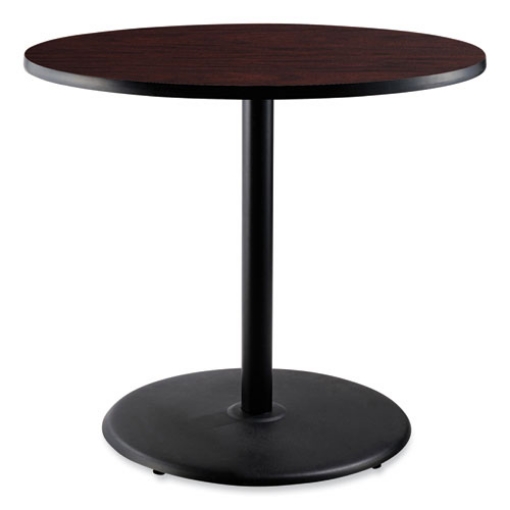 Picture of Cafe Table, 36" Diameter x 36h, Round Top/Base, Mahogany Top, Black Base, Ships in 7-10 Business Days