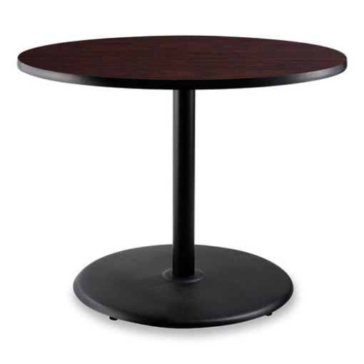 Picture of Cafe Table, 36" Diameter x 30h, Round Top/Base, Mahogany Top, Black Base, Ships in 7-10 Business Days