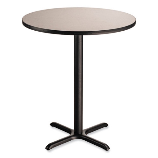 Picture of Cafe Table, 36" Diameter x 42h, Round Top/X-Base, Gray Nebula Top, Black Base, Ships in 7-10 Business Days