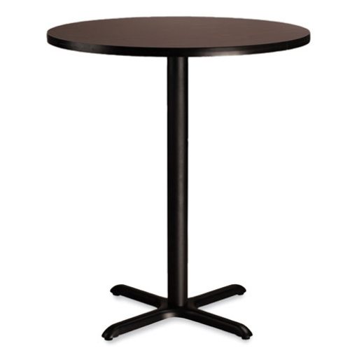 Picture of Cafe Table, 36" Diameter x 42h, Round Top/X-Base, Mahogany Top, Black Base, Ships in 7-10 Business Days