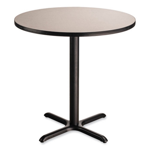 Picture of Cafe Table, 36" Diameter x 36h, Round Top/X-Base, Gray Nebula Top, Black Base, Ships in 7-10 Business Days