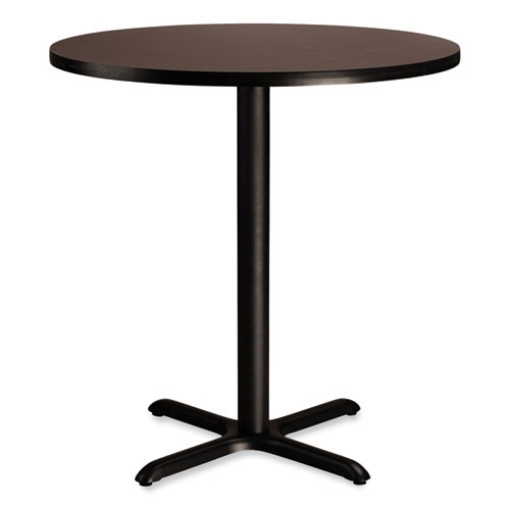 Picture of Cafe Table, 36" Diameter x 36h, Round Top/X-Base, Mahogany Top, Black Base, Ships in 7-10 Business Days