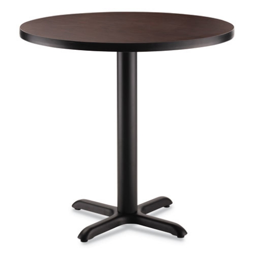 Picture of Cafe Table, 36" Diameter x 30h, Round Top/X-Base, Mahogany Top, Black Base, Ships in 7-10 Business Days