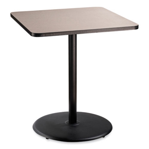 Picture of Cafe Table, 36w x 36d x 42h, Square Top/Round Base, Gray Nebula Top, Black Base, Ships in 7-10 Business Days